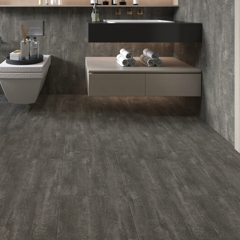 Dalle PVC clipsable - Sol pvc rigide à clipser effet béton 46x92 cm STONE MARQUINA