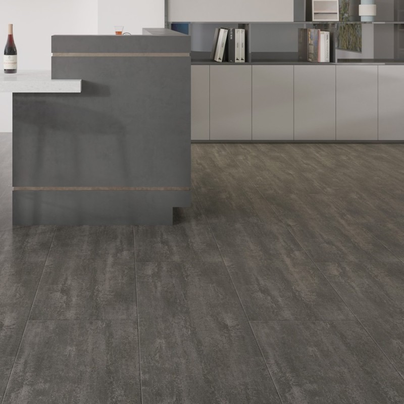 Dalle PVC clipsable - Sol pvc clipsable effet béton 30,5x61 cm STONE MARQUINA