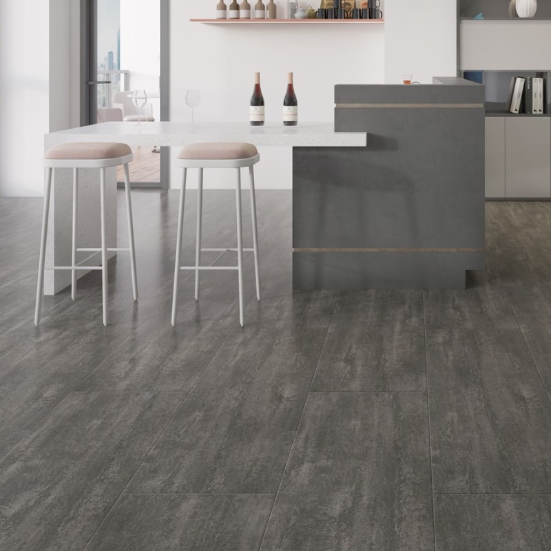 Dalle PVC clipsable - Sol pvc clipsable effet béton 30,5x61 cm STONE MARQUINA