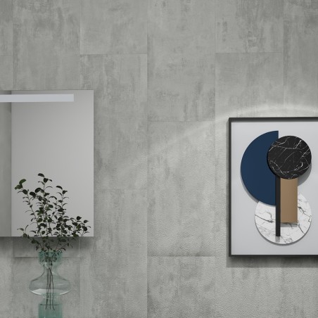 Dalle PVC clipsable - Dalle PVC clipsable effet béton 46x92 cm STONE GRAFITO