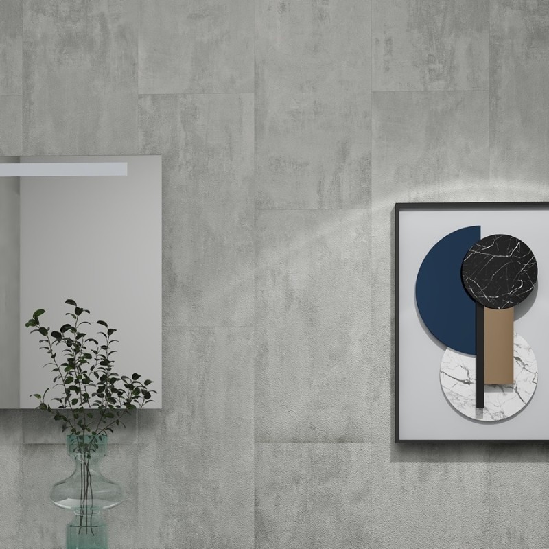 Dalle PVC clipsable - Dalle PVC clipsable effet béton 46x92 cm STONE GRAFITO