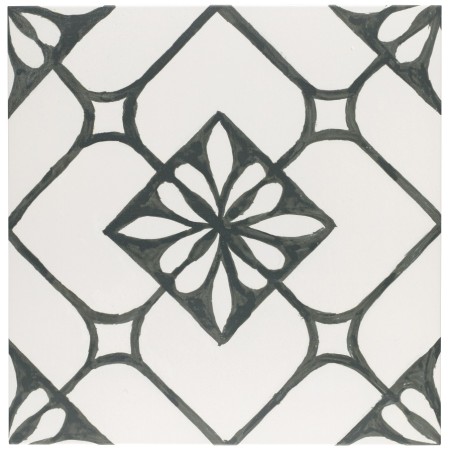 Echantillon - echantillon carrelage imitation carreaux ciment 44x44 cm TISA BLACK