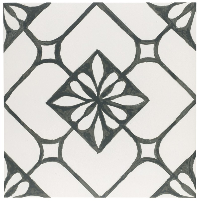 Echantillon - echantillon carrelage imitation carreaux ciment 44x44 cm TISA BLACK