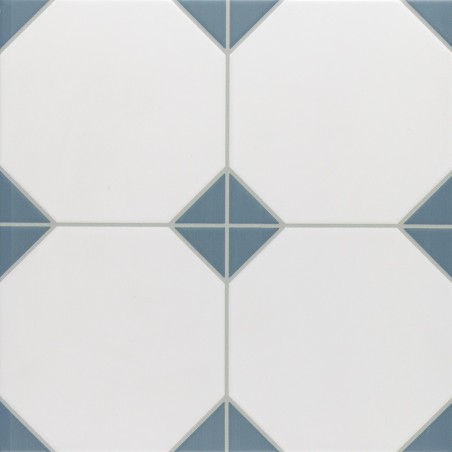 Carreaux ciment - carrelage cabochon CHIC BLUE 33x33cm imitation carreaux ciment