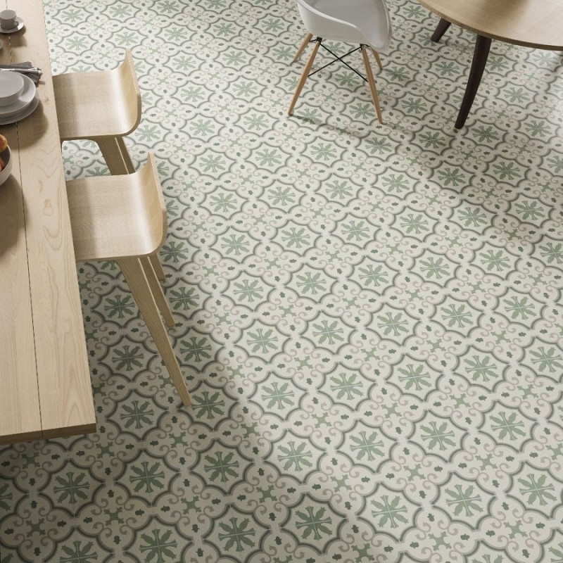 Carreaux ciment - carrelage effet carreaux ciment MONTECARLO GREEN 25x25cm