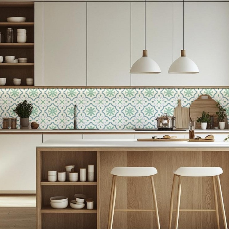 Carreaux ciment - carrelage effet carreaux ciment MONTECARLO GREEN 25x25cm