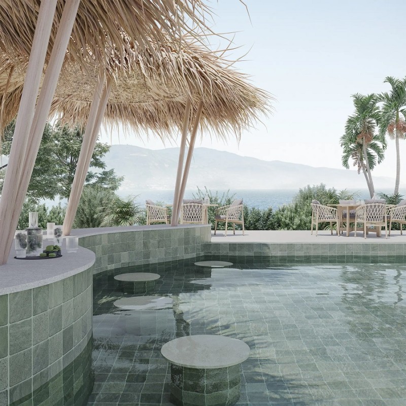 Carrelage Bali - carrelage bali sukabumi green 11x11 cm