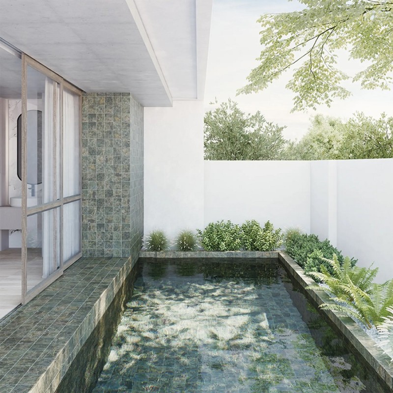 Carrelage Bali - carrelage piscine bali marble green 11x11 cm