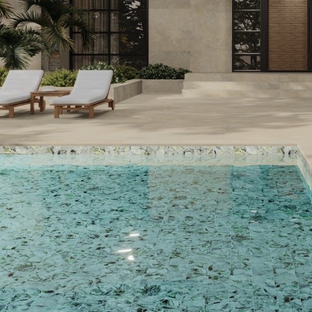 Carrelage - carrelage piscine ICE GREEN 15x15 cm effet marbre