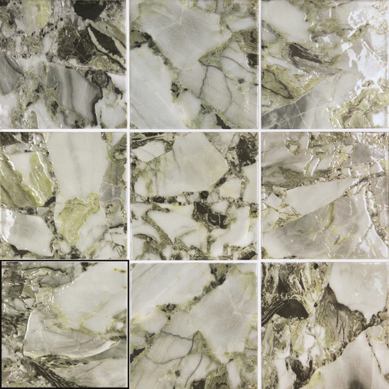 Carrelage - carrelage piscine ICE GREEN 15x15 cm effet marbre