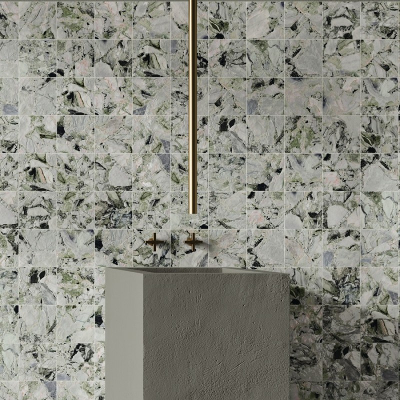 Carrelage - carrelage piscine ICE GREEN 15x15 cm effet marbre