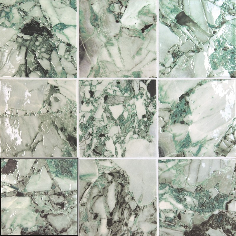 Carrelage - carrelage piscine ICE BERILO 15x15 cm effet marbre