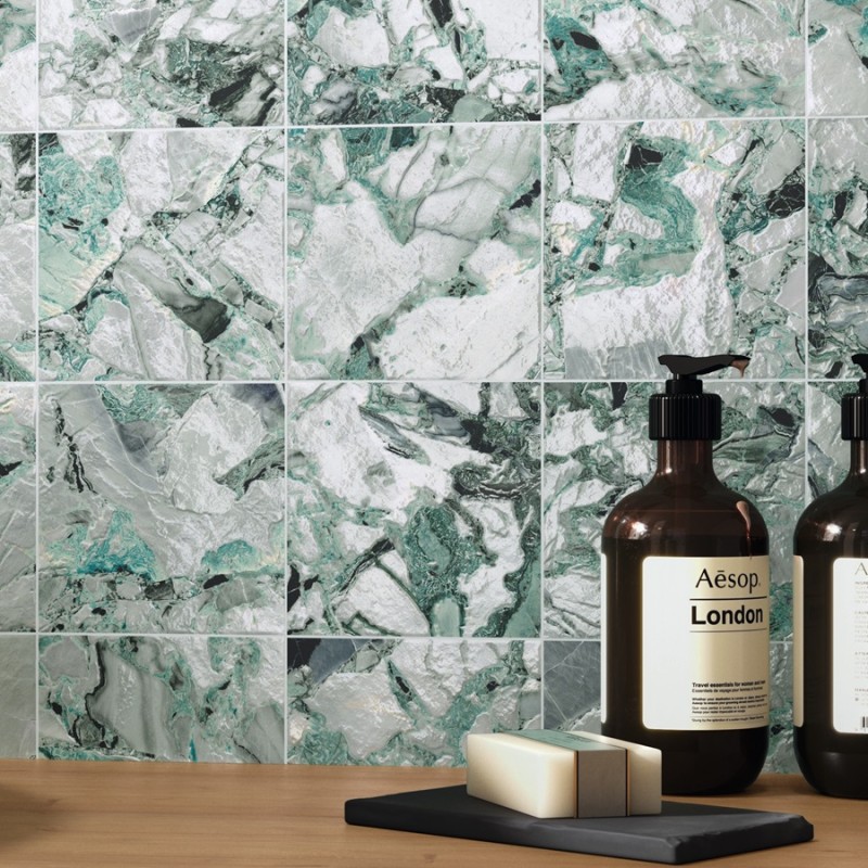 Carrelage - carrelage piscine ICE BERILO 15x15 cm effet marbre