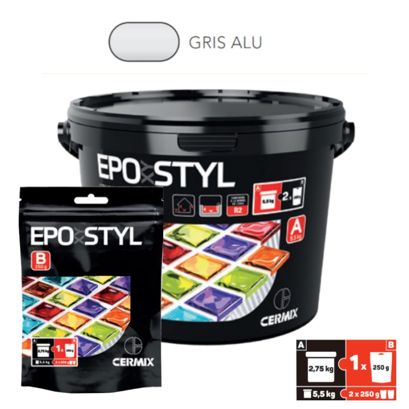 Étanchéité, colle et joint - EPOXYSTYL Gris alu / Pot de 3 Kg