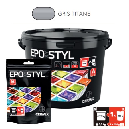 Étanchéité, colle et joint - EPOXYSTYL Gris Titane / Pot de 3 Kg