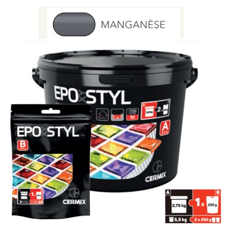 Étanchéité, colle et joint - EPOXYSTYL Manganèse / Pot de 3 Kg