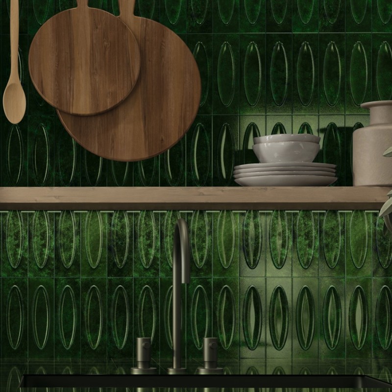 Zellige - carrelage CAPELLA EMERALD 6,5x20 cm effet zellige