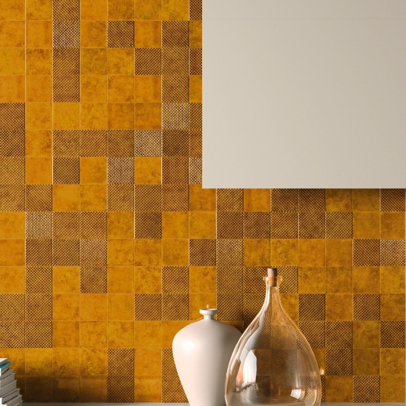 Zellige - carrelage MIMOSA AMBER 10x10 cm effet zellige