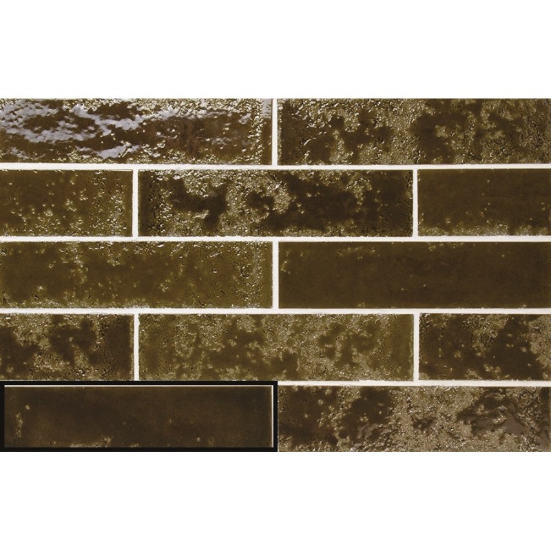 Zellige - carrelage effet zellige 6,4x26 cm ZEPHIR ARMY GREEN