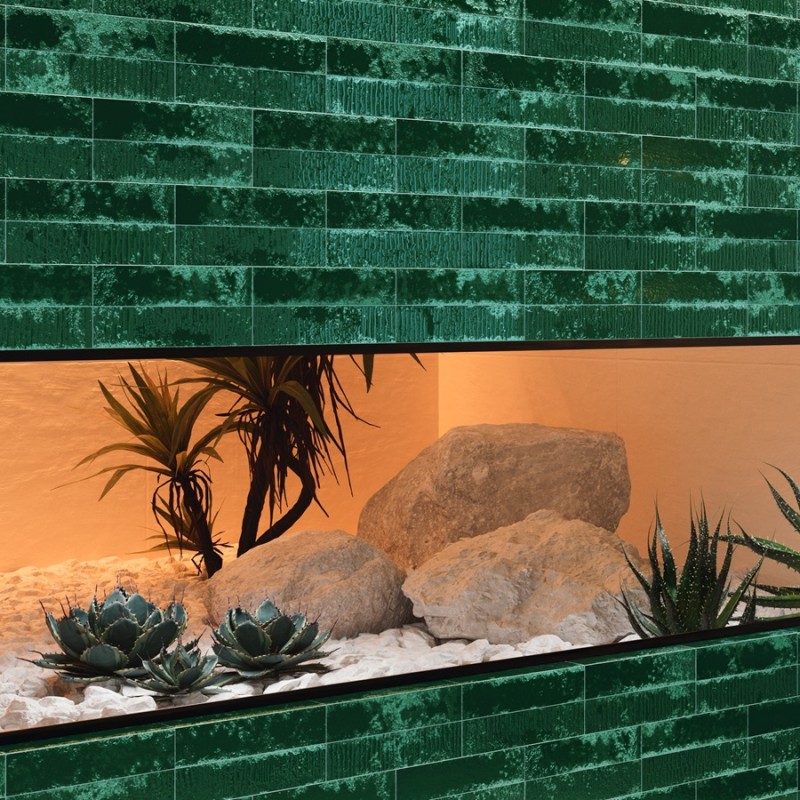 Zellige - carrelage effet zellige 6,4x26 cm ZEPHIR BASIL GREEN