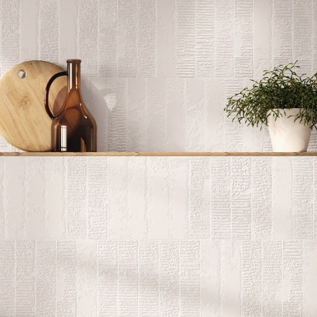 Zellige - carrelage effet zellige 6,4x26 cm ZEPHIR COTTON WHITE