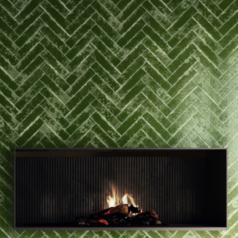 Zellige - carrelage effet zellige 6,4x26 cm ZEPHIR CROCODILE GREEN