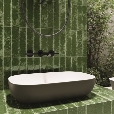 Zellige - carrelage effet zellige 6,4x26 cm ZEPHIR CROCODILE GREEN