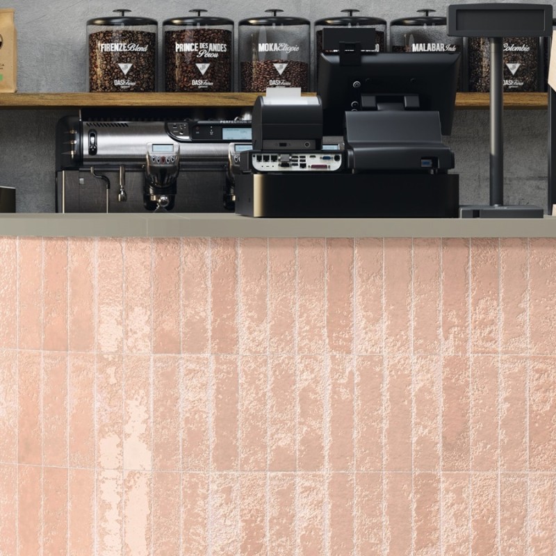 Zellige - carrelage effet zellige 6,4x26 cm ZEPHIR PALE ROSE