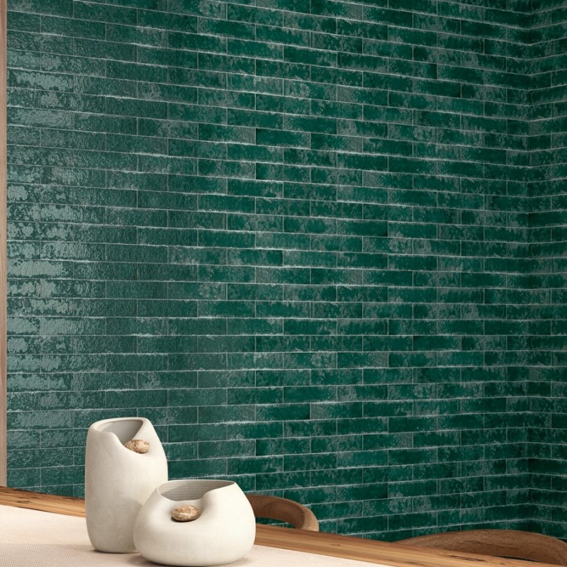 Zellige - carrelage effet zellige 6,4x26 cm ZEPHIR SAGE BLUE