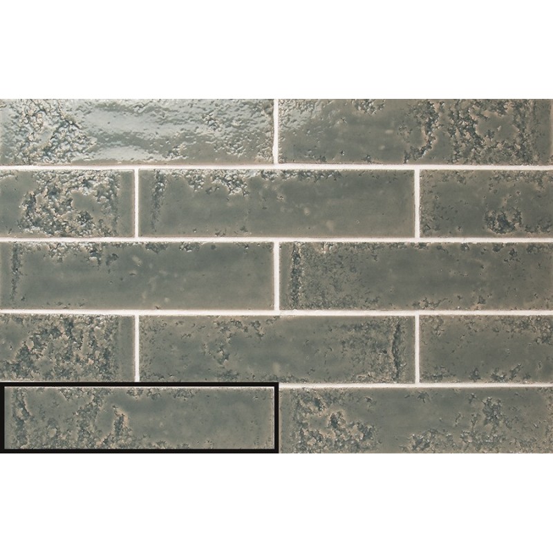 Zellige - carrelage effet zellige 6,4x26 cm ZEPHIR STEEL BLUE