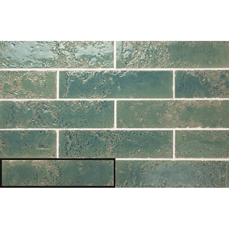 Zellige - carrelage effet zellige 6,4x26 cm ZEPHIR TEAL BLUE