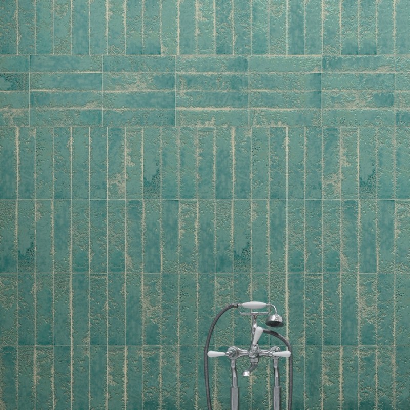 Zellige - carrelage effet zellige 6,4x26 cm ZEPHIR TEAL BLUE