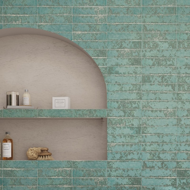 Zellige - carrelage effet zellige 6,4x26 cm ZEPHIR TEAL BLUE