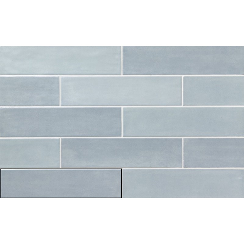 Zellige - carrelage SERENA ACQUA 7,5x30cm imitation zellige