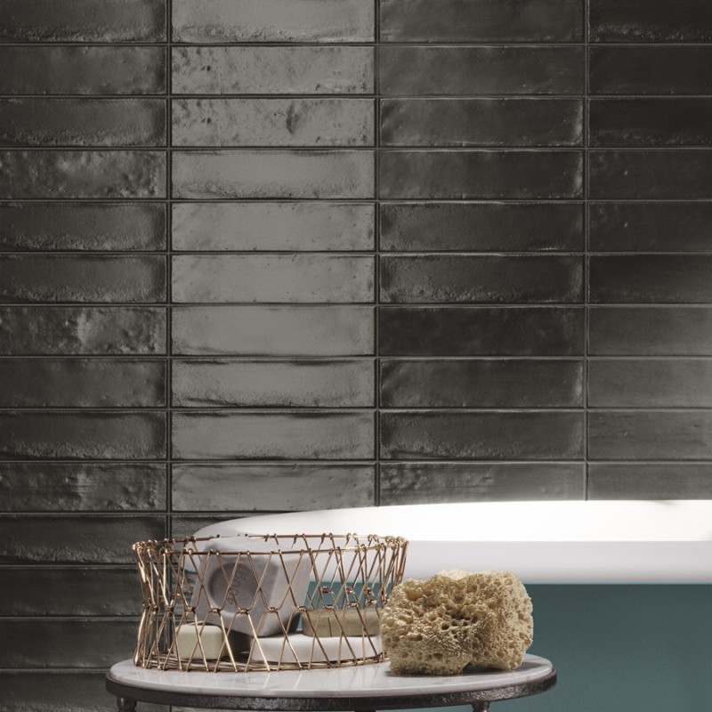 Zellige - carrelage SERENA GRAPHITE 7,5x30cm imitation zellige