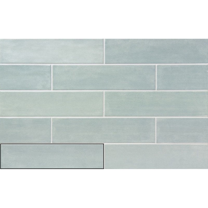 Zellige - carrelage SERENA LIGHT GREEN 7,5x30cm imitation zellige