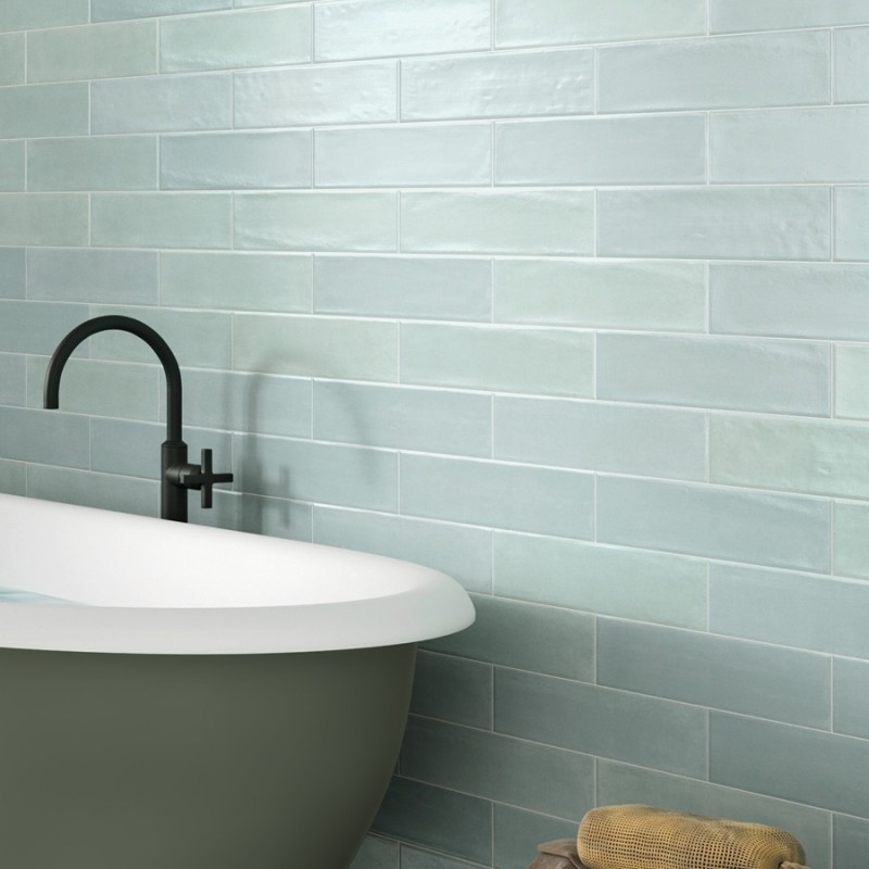 Zellige - carrelage SERENA LIGHT GREEN 7,5x30cm imitation zellige