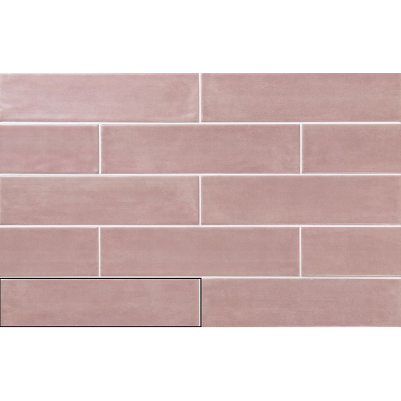 Zellige - carrelage SERENA ROSE 7,5x30cm imitation zellige