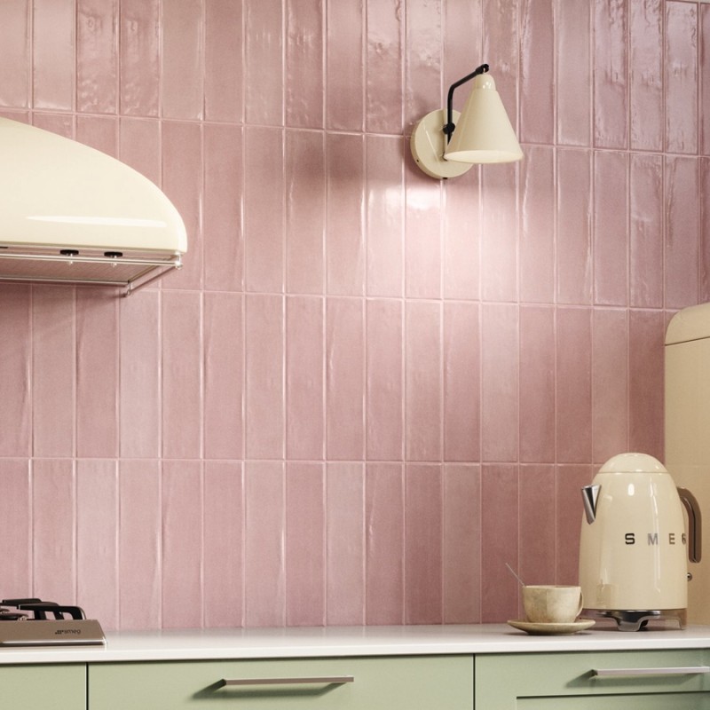 Zellige - carrelage SERENA ROSE 7,5x30cm imitation zellige