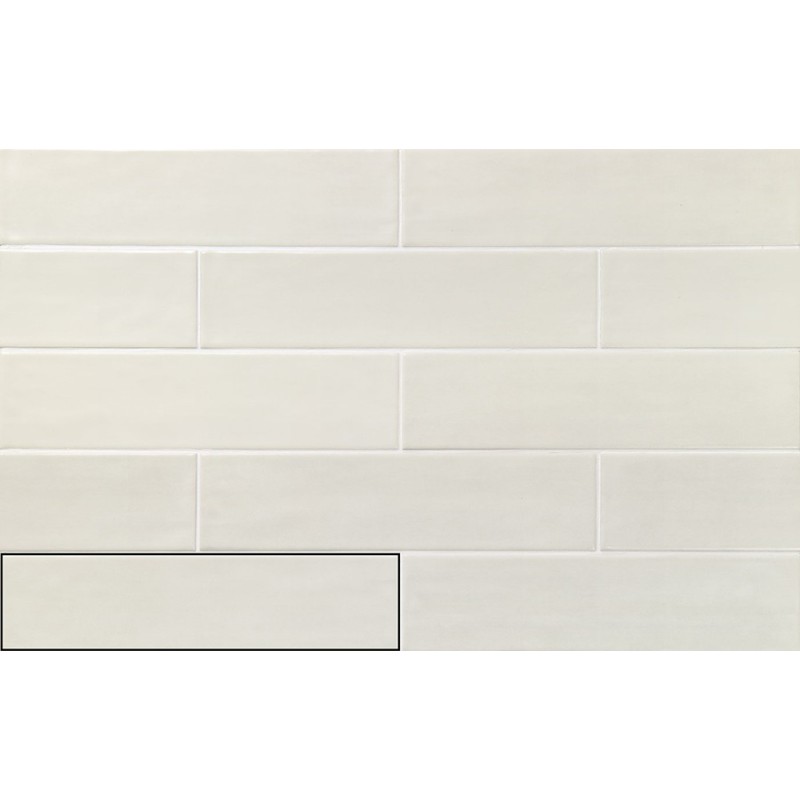 Zellige - carrelage SERENA WHITE 7,5x30cm imitation zellige
