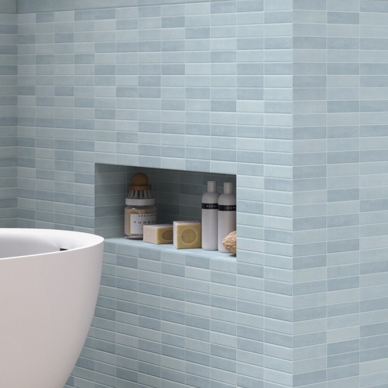 Zellige - carrelage INCISION SERENA ACQUA 20x20cm imitation zellige