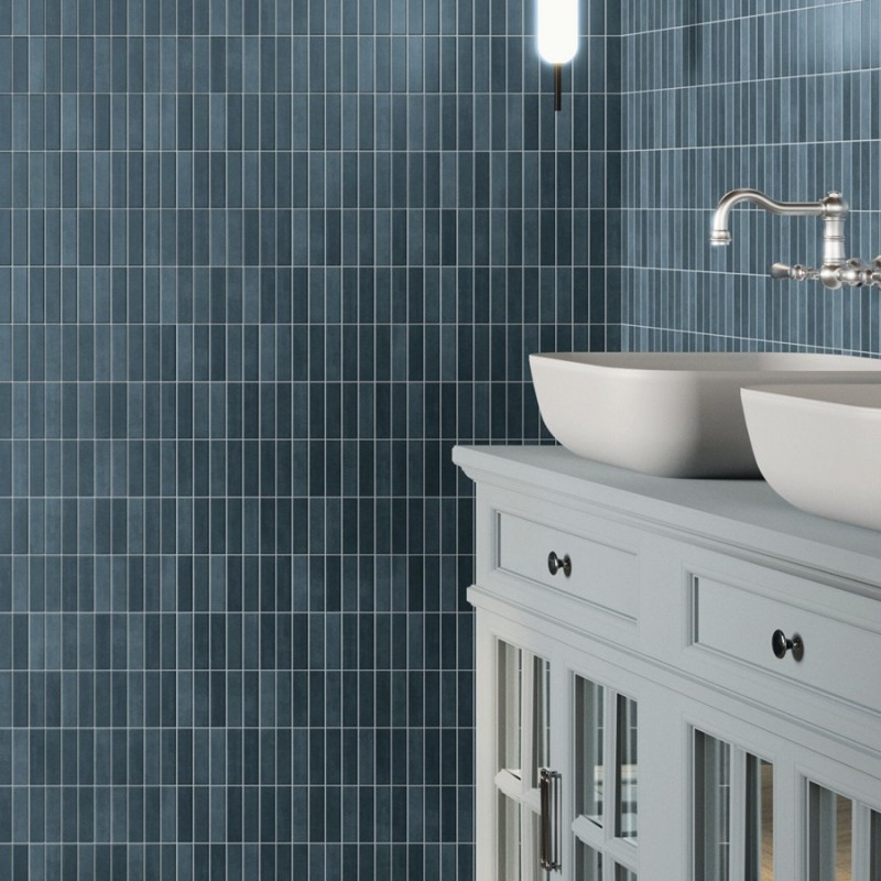 Zellige - carrelage INCISION SERENA BLUE 20x20cm imitation zellige