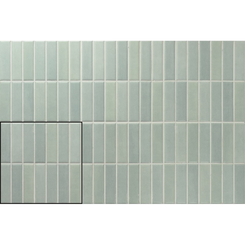 Zellige - carrelage INCISION SERENA LIGHT GREEN 20x20cm imitation zellige