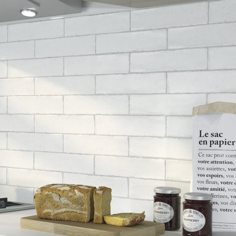 Zellige - carrelage effet zellige 7,5x30 cm LUZIA WHITE