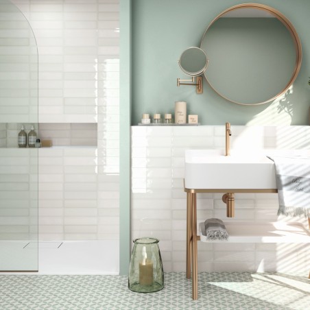 Zellige - carrelage effet zellige 7,5x30 cm AMALIA WHITE