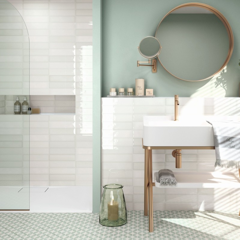 Zellige - carrelage effet zellige 7,5x30 cm AMALIA WHITE