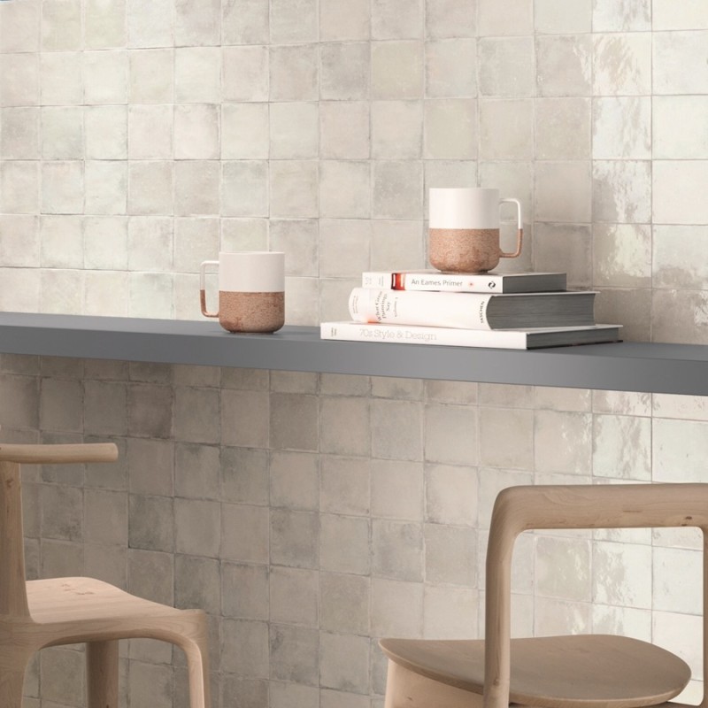 Zellige - carrelage effet zellige 10x10 cm SIENNA WHITE