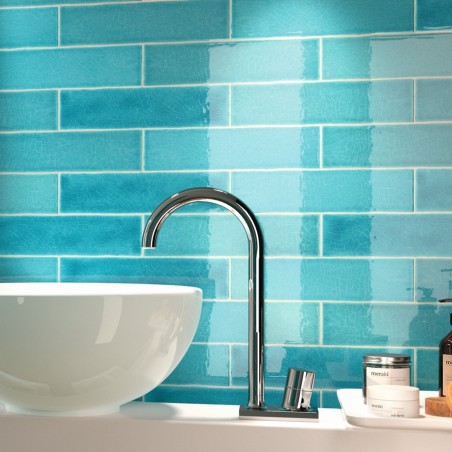 Zellige - carrelage imitation zellige 7,5x30 cm CELESTE BLUE