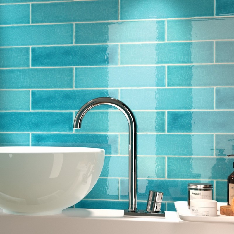 Zellige - carrelage imitation zellige 7,5x30 cm CELESTE BLUE