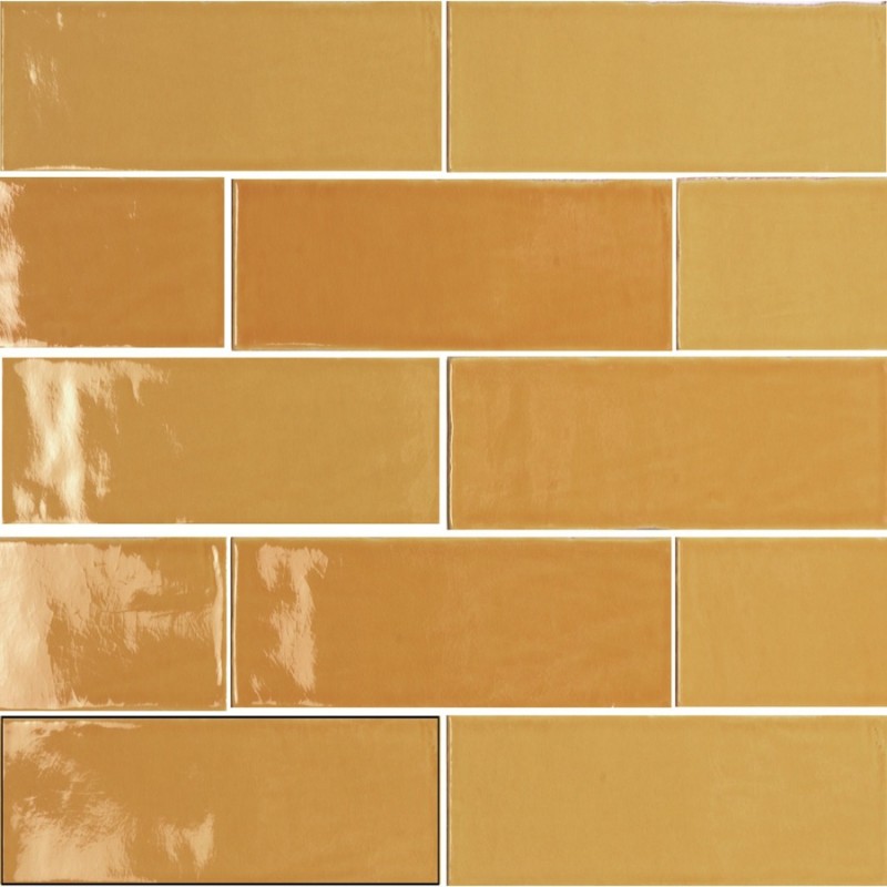 Zellige - carrelage imitation zellige 7,5x30 cm CELESTE MOSTAZA